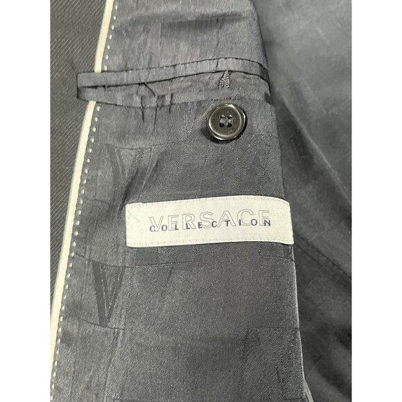 Versace Collection Blazer Mens 54 Black Wool Two Button Sport Coat Notch Lapel - Picture 2 of 15